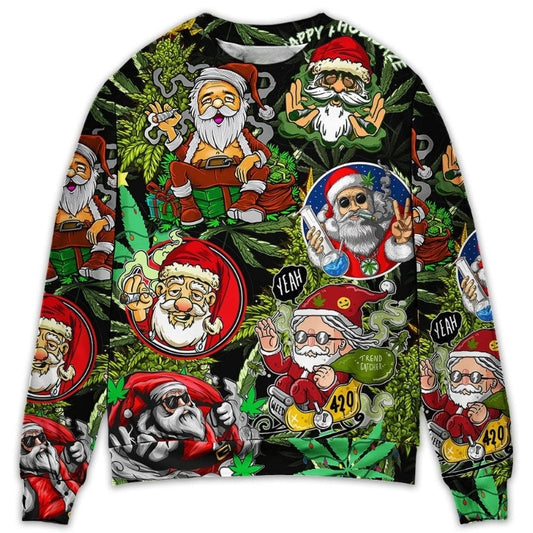 Christmas Hippie Santa Peace Style – Sweater - Ugly Christmas Sweater