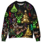 Christmas Neon Tree And Snowman Art – Sweater - Ugly Christmas Sweater