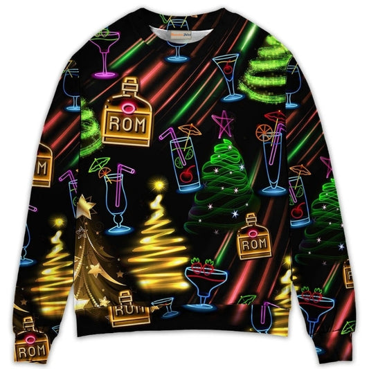 Christmas Rum Neon Art Style – Sweater - Ugly Christmas Sweater