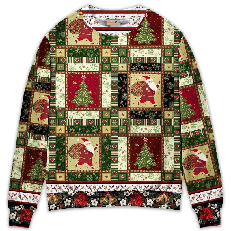 Christmas Santa And Fir Tree Style – Sweater - Ugly Christmas Sweater