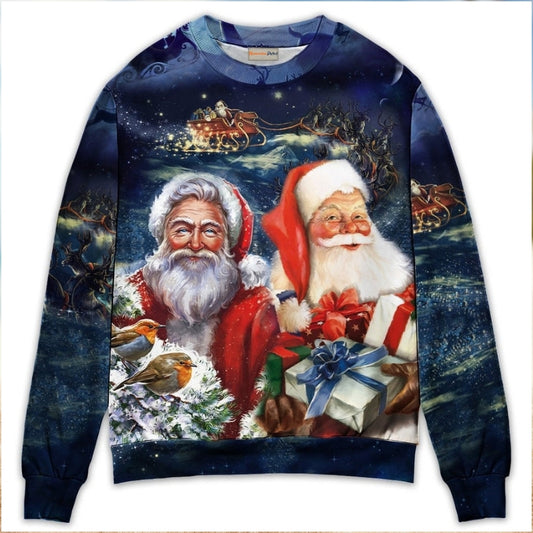 Christmas Santa Claus Snow Scene – Sweater - Ugly Christmas Sweater