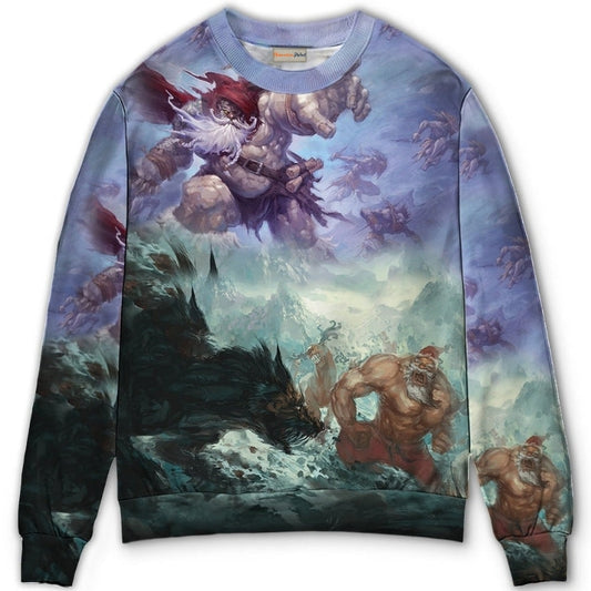Christmas Santa Dark Fantasy Art – Sweater - Ugly Christmas Sweater