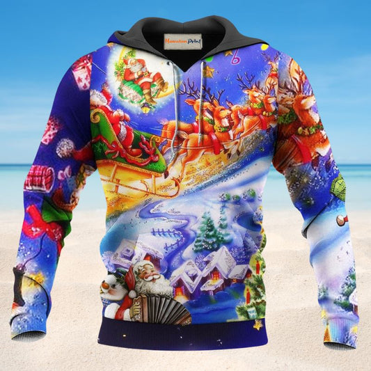 Christmas Santa Love Purple - 3D Hoodie