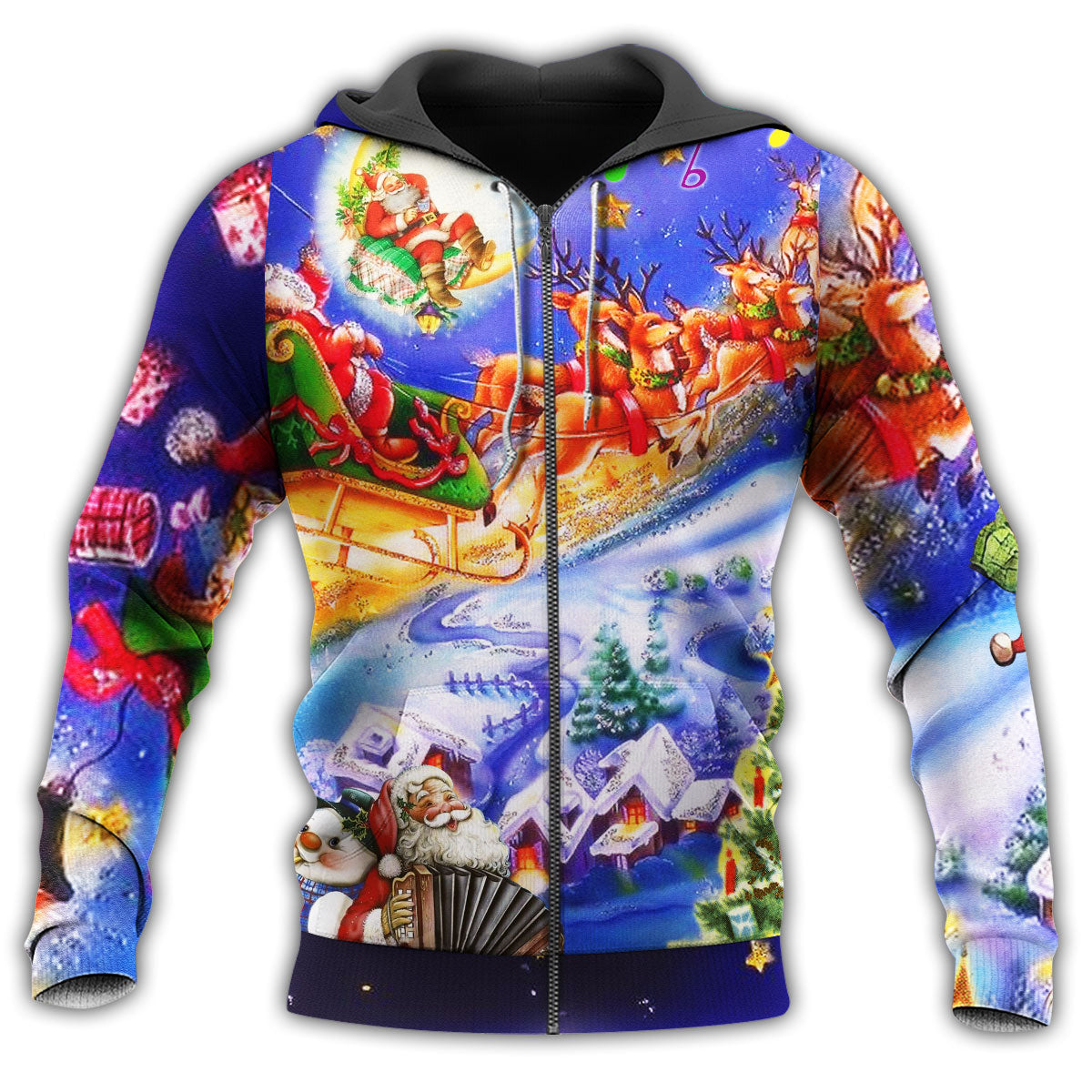 Christmas Santa Love Purple - 3D Hoodie2
