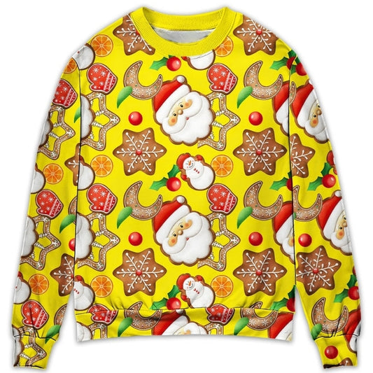 Christmas Santa Snowman Gingerbread Sweets – Sweater - Ugly Christmas Sweater