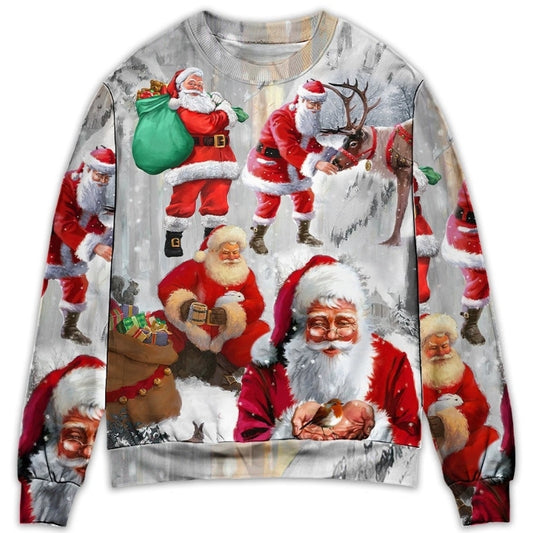 Christmas Santa Story Funny Art Style – Sweater - Ugly Christmas Sweater