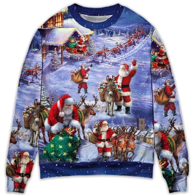 Christmas Santa Story Night Gift Art – Sweater - Ugly Christmas Sweater