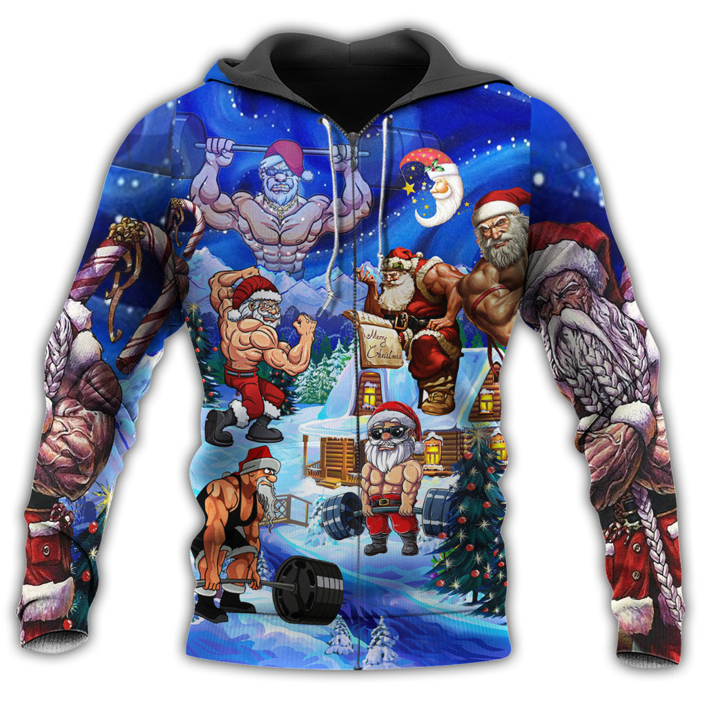 Christmas Santa Strong Style - 3D Hoodie