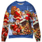 Christmas Santa Up On Rooftop Art Style – Sweater - Ugly Christmas Sweater
