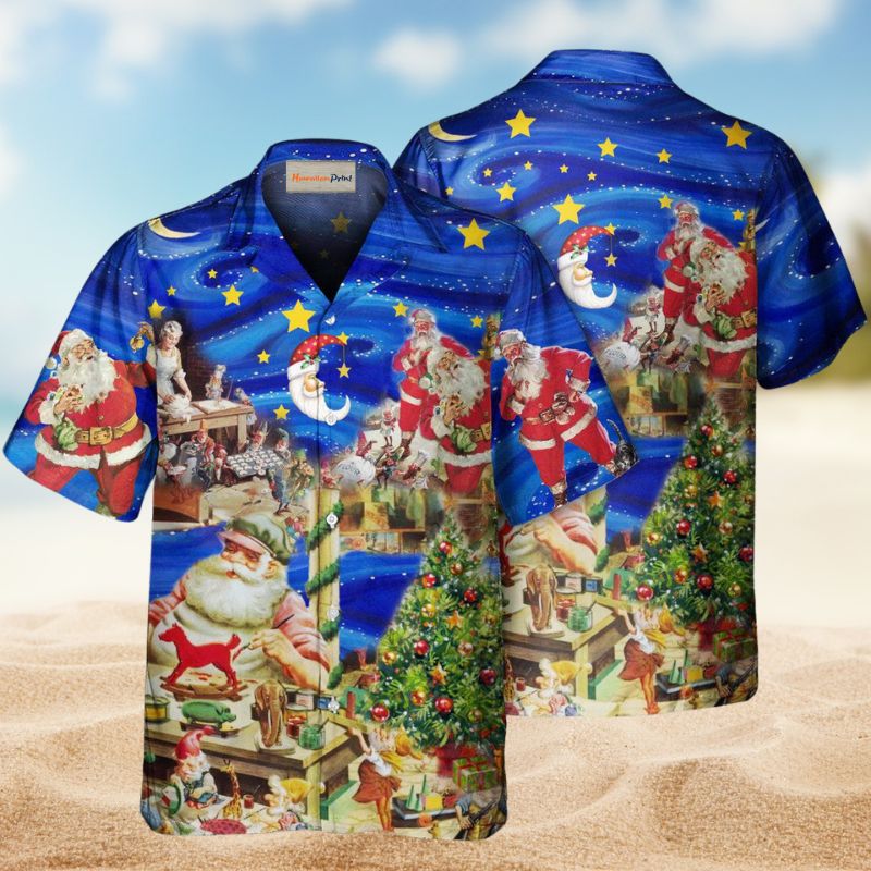Christmas Santa’s Toy Workshop – Hawaiian Shirt