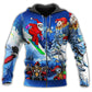 Christmas Skull Blue Sky - 3D Hoodie2