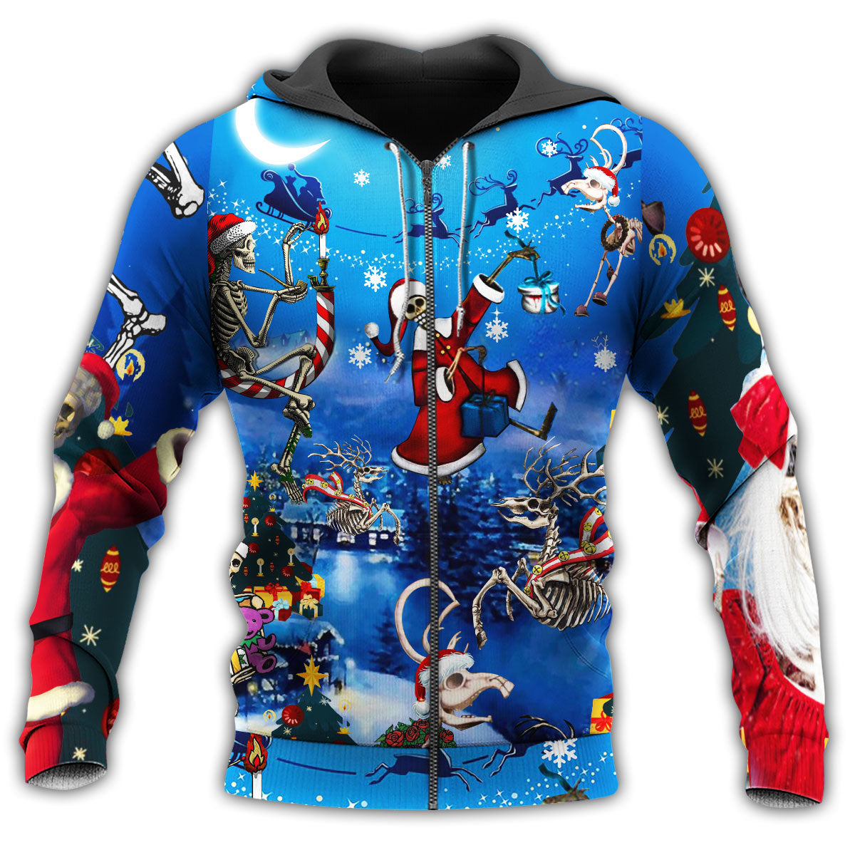 Christmas Skull Moon Star - 3D Hoodie2