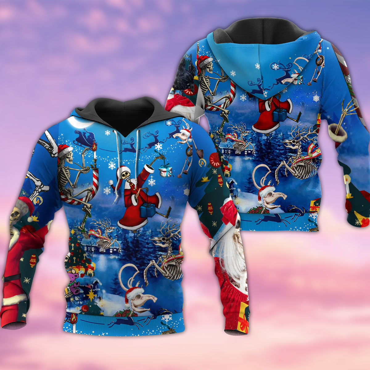 Christmas Skull Moon Star - 3D Hoodie3