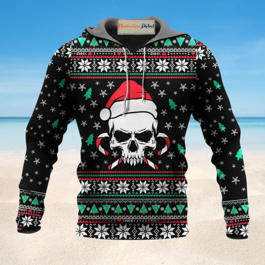 Christmas Skull Santa Hat Candy - 3D Hoodie