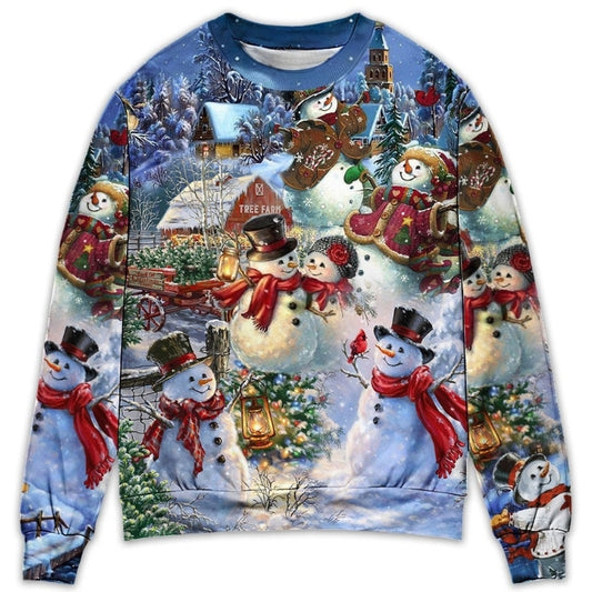 Christmas Snowman Lover Happy Couple – Sweater - Ugly Christmas Sweater