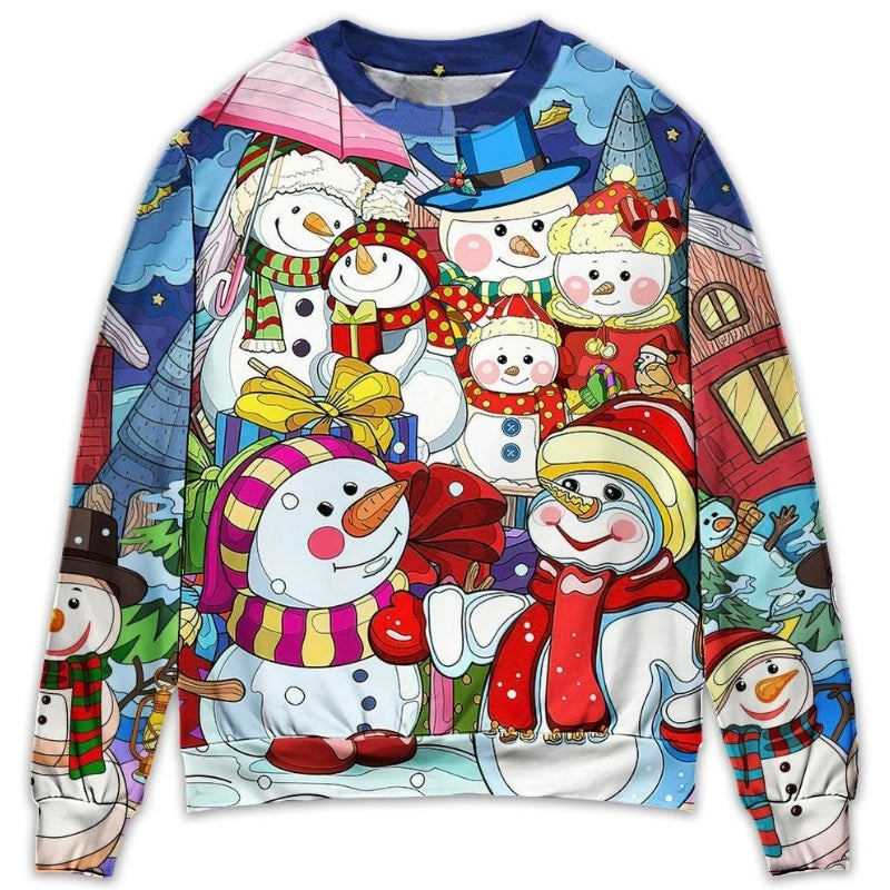 Christmas Snowman Merry Xmas Art – Sweater - Ugly Christmas Sweater