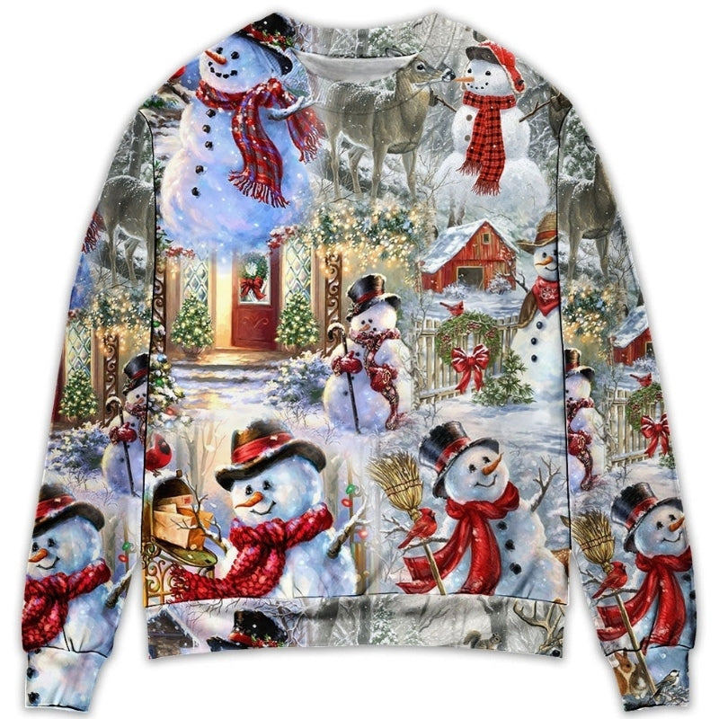 Christmas Snowman Merry Xmas Style – Sweater - Ugly Christmas Sweater