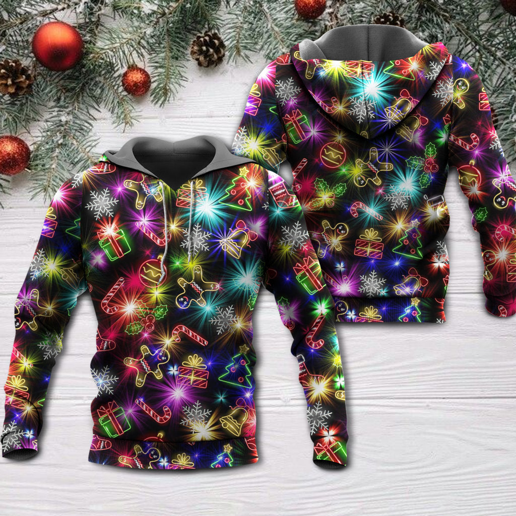 Christmas Tree Cookies Gingerbread Neon - 3D Hoodie