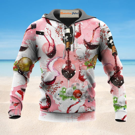 Christmas Wine Glass Celebration - 3D Hoodie