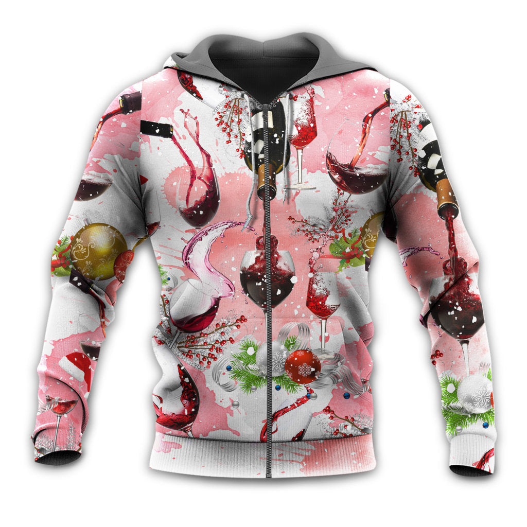 Christmas Wine Glass Celebration - 3D Hoodie