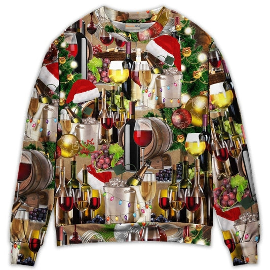 Christmas Wine Night Cozy Holiday – Sweater - Ugly Christmas Sweater