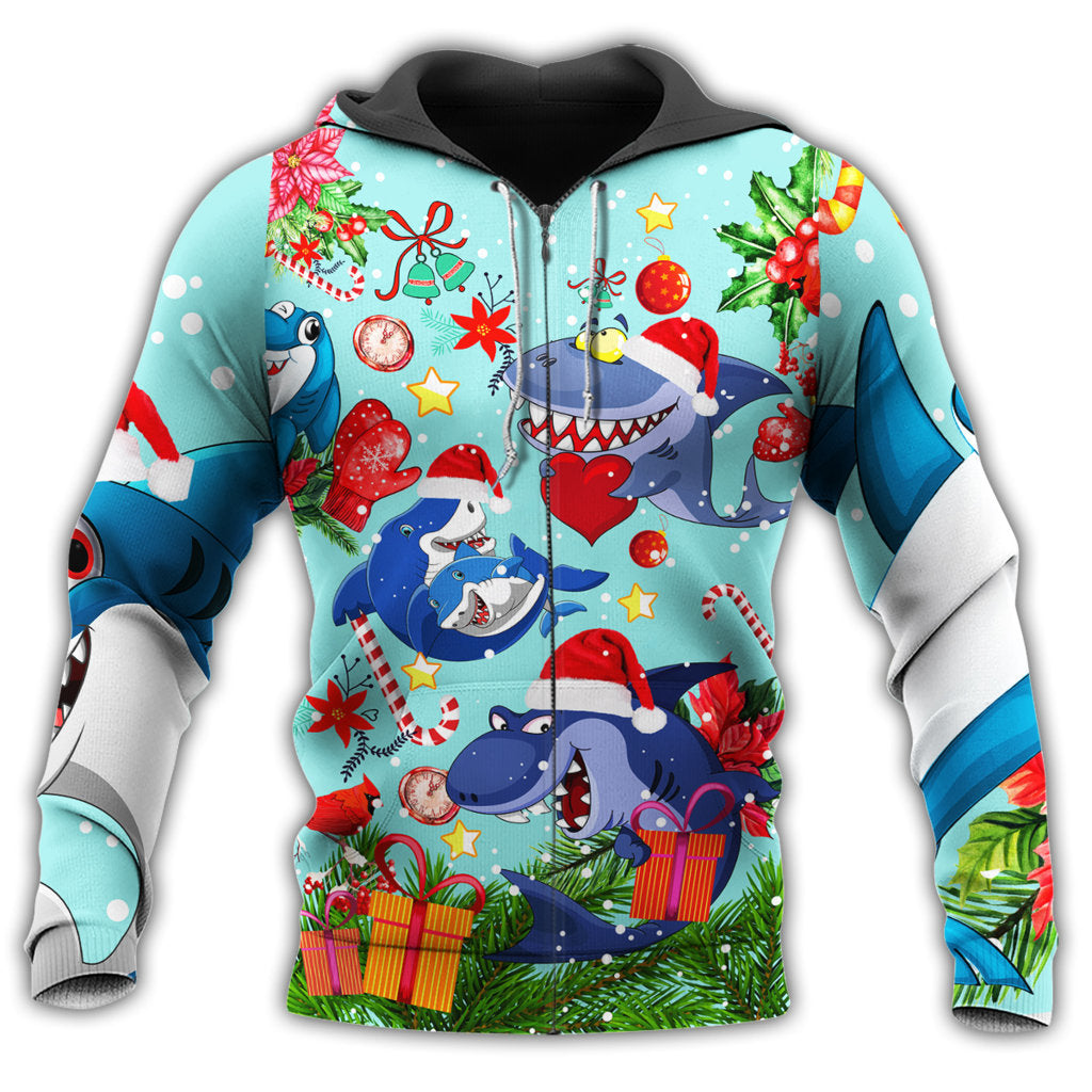 Christmas Sharks Ocean Love - 3D Hoodie