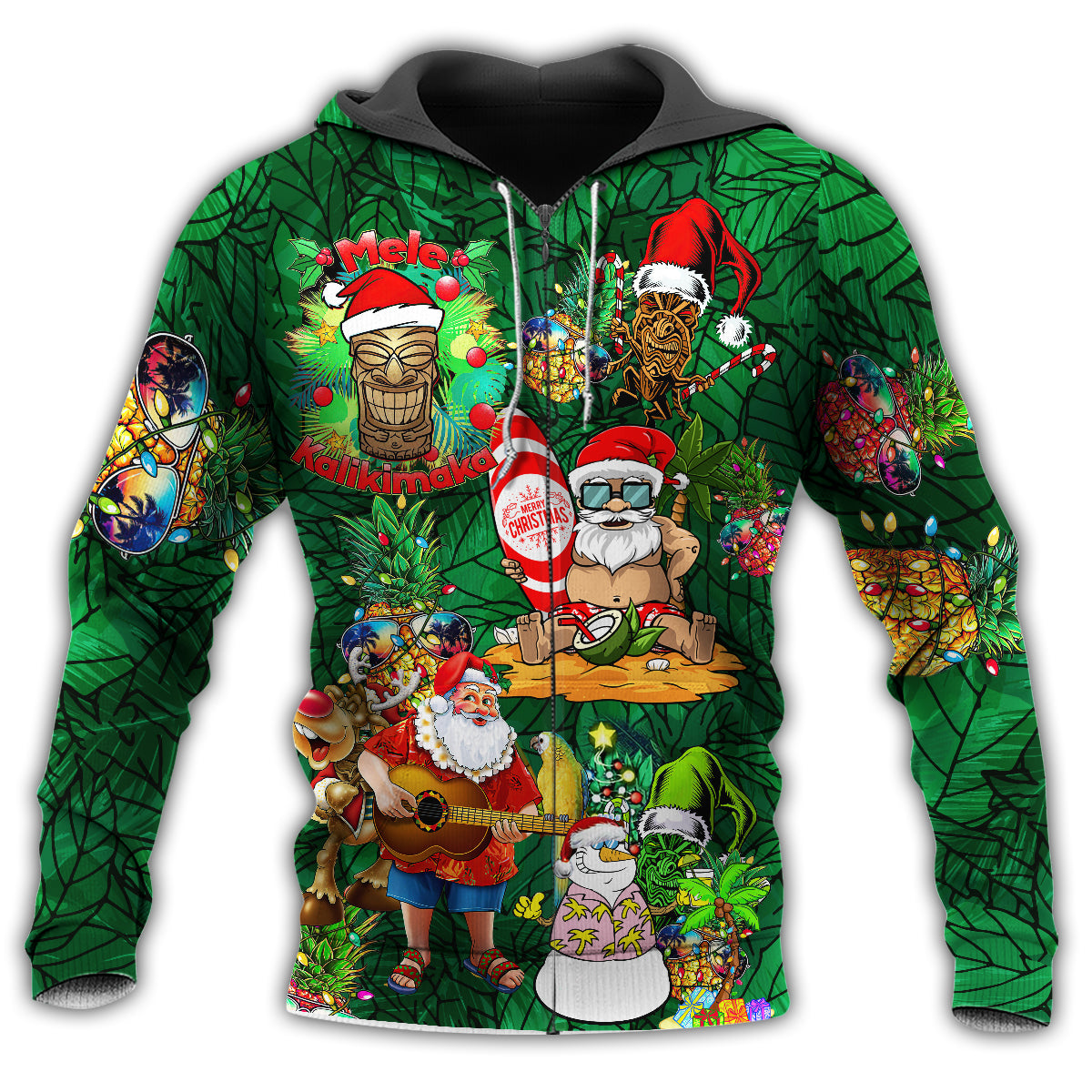 Tiki Christmas Hawaii Style - 3D Hoodie