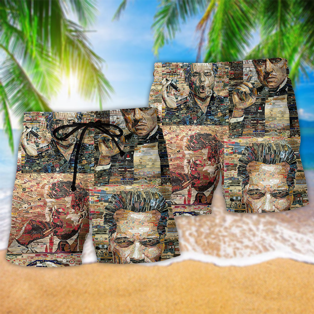 Cigar Color Blur Artistic Style - Beach Short