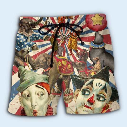 Circus Vintage Lover Theme – Beach Short