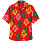 Classic Floral Hawaiian Shirt- Blue Hibiscus Wave Crest Print