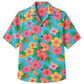 Classic Floral Hawaiian Shirt- Burgundy Hibiscus Deep Bloom Print