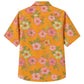 Classic Floral Hawaiian Shirt- Crimson Hibiscus Palm Shadow Print