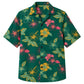 Classic Floral Hawaiian Shirt- Indigo Hibiscus Night Wave Print