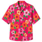 Classic Floral Hawaiian Shirt- Jade Hibiscus Stone Leaf Print