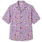 Classic Floral Hawaiian Shirt - Lavender Blossom Wave Print for Summer