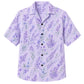 Classic Floral Hawaiian Shirt - Lavender Floral Leaf Print for Summer