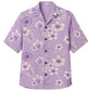 Classic Floral Hawaiian Shirt - Lavender Floral Wave Print for Summer