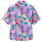 Classic Floral Hawaiian Shirt - Lavender Hibiscus Leaf Mix Print Style