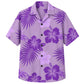 Classic Floral Hawaiian Shirt - Lavender Hibiscus Leaf Mix Print Style