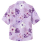 Classic Floral Hawaiian Shirt - Lavender Hibiscus Palm Leaf Print Style