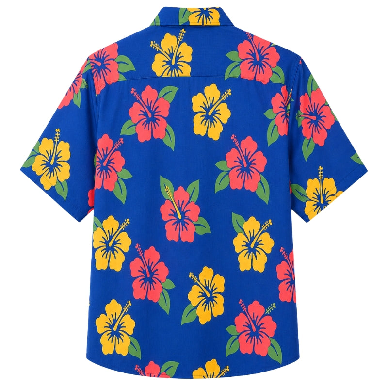Classic Floral Hawaiian Shirt- Lavender Hibiscus Soft Bloom Print
