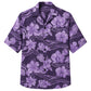Classic Floral Hawaiian Shirt - Lavender Orchid Bloom Print for Summer