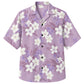 Classic Floral Hawaiian Shirt - Lavender Orchid Monstera Floral Print