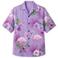 Classic Floral Hawaiian Shirt - Lavender Plumeria Scatter Print Style