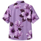 Classic Floral Hawaiian Shirt - Lavender Tropical Blossom Drift Print