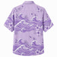 Classic Floral Hawaiian Shirt - Lavender Tropical Leaf Bloom Design