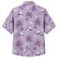 Classic Floral Hawaiian Shirt - Lavender Tropical Orchid Garden Print