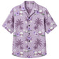 Classic Floral Hawaiian Shirt - Lavender Tropical Orchid Garden Print