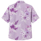 Classic Floral Hawaiian Shirt - Lavender Tropical Plumeria Leaf Print