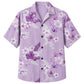 Classic Floral Hawaiian Shirt - Lavender Tropical Plumeria Leaf Print